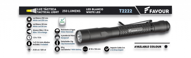 Linterna FAVOUR LIGHT. 250 LM 